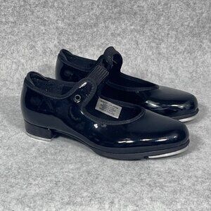 Bloch Girl's Tap Shoes Black Patent Size 12.5 Rubber Sole Dancewear MaryJane